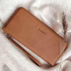Hirvennahkainen Clutch, Konjakki/Hopea><noscript><img width=