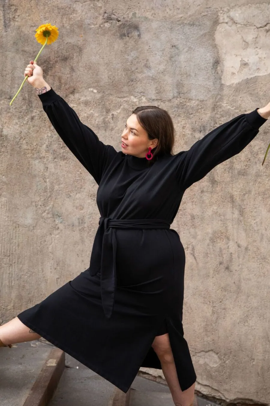 Belted Collegemekko, Musta>Kaiko Best Sale