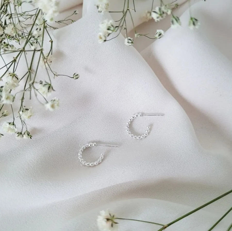 Lila Bubbel Hoop Korvakorut, Hopea>LiLa Design New