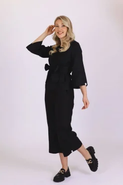 Culottes Pellavahousut, Musta><noscript><img width=