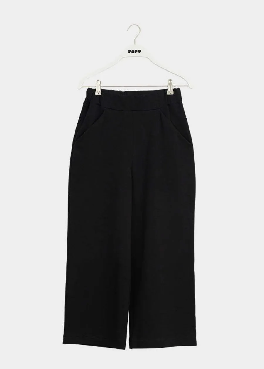 Wide Leg Housut Pitka, Musta>Papu Store