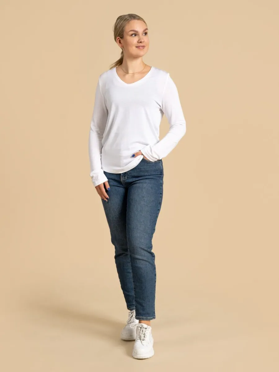 Riva Aava Pitkahihainen, Valkoinen>Riva Clothing Store