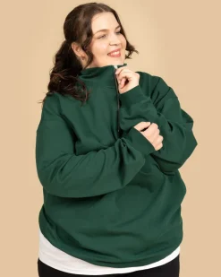 Riva Half Zip Paita, Tummanvihrea><noscript><img width=
