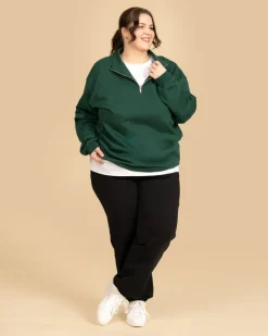 Riva Half Zip Paita, Tummanvihrea><noscript><img width=