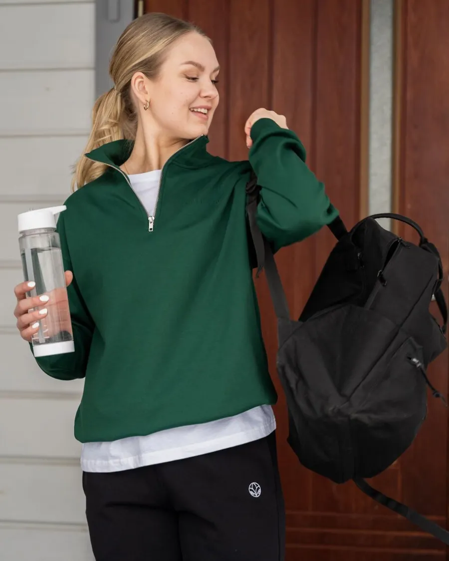 Riva Half Zip Paita, Tummanvihrea>Riva Clothing Cheap