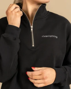 Riva Half-Zip Collegepaita, Musta><noscript><img width=