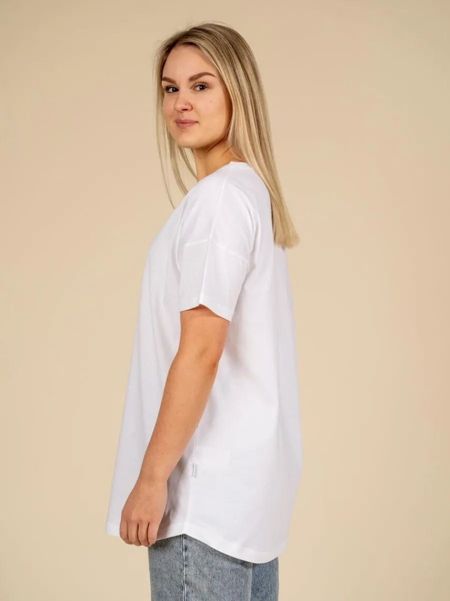 Riva Toive T-Paita, Pitka Valkoinen>Riva Clothing New