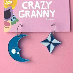 Star Moon Korvakorut, Sininen>Crazy Granny Designs Cheap