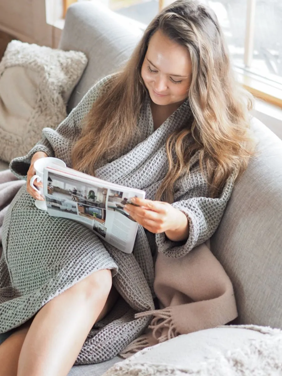 Tulppaani Vohvelikylpytakki, Nostalgia Harmaa>Puuvillatehdas Cheap